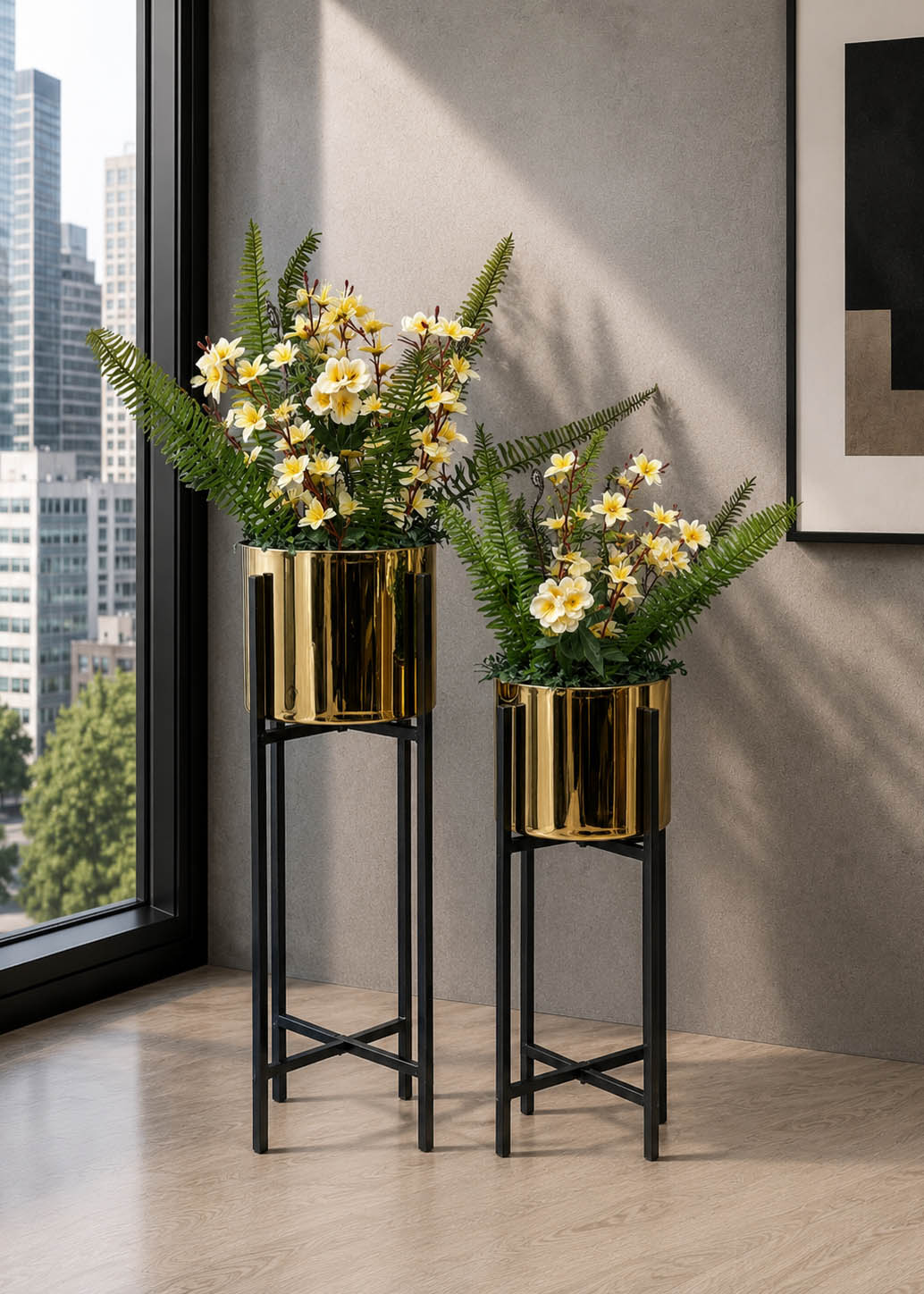 Golden Luxe Floral Planter (PL1065)